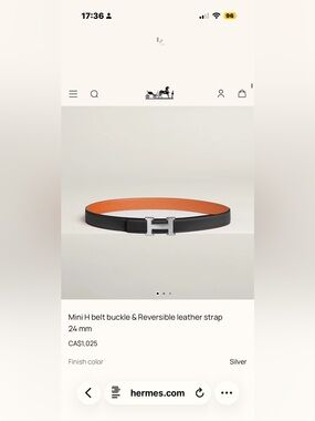 Final Price-No Offers! Hermes Reversible Orange & Black Mini H Belt Kit- Size 80